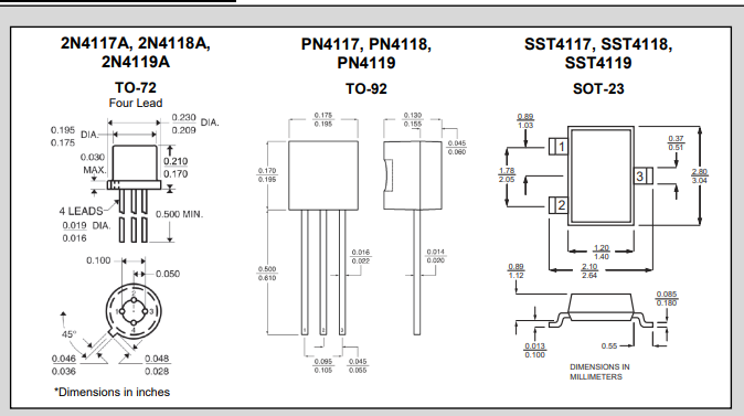 Linear Systems 2N/PN/SST4117系列